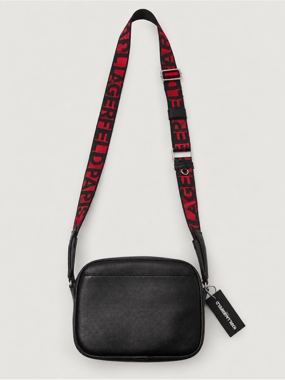 Karl Lagerfeld Paris Love Karl Black Red Crossbody Bag NWT $198 - Picture 4 of 9